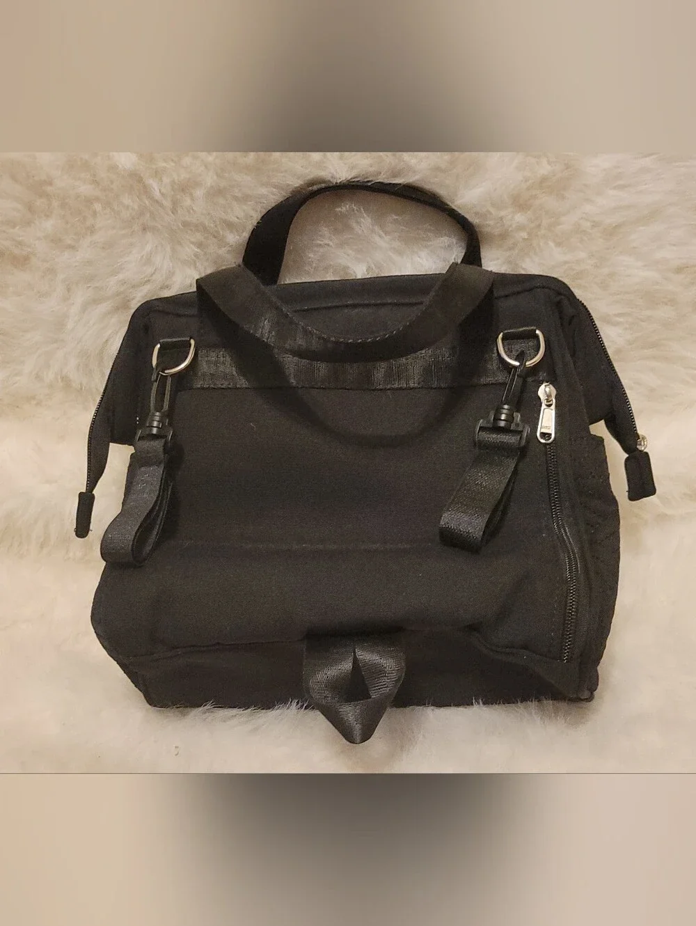 Black Small Diaper Bag Backpack